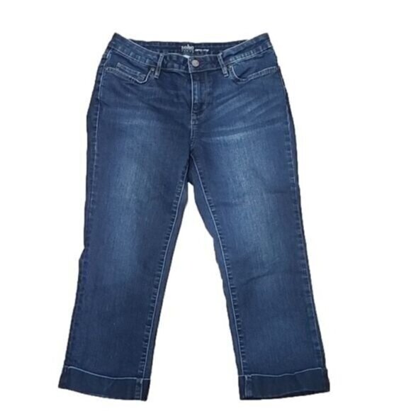 Soho Jeans Mid-rise Curvy Crop Denim Cuffed Women's 8 - Picture 1 of 6